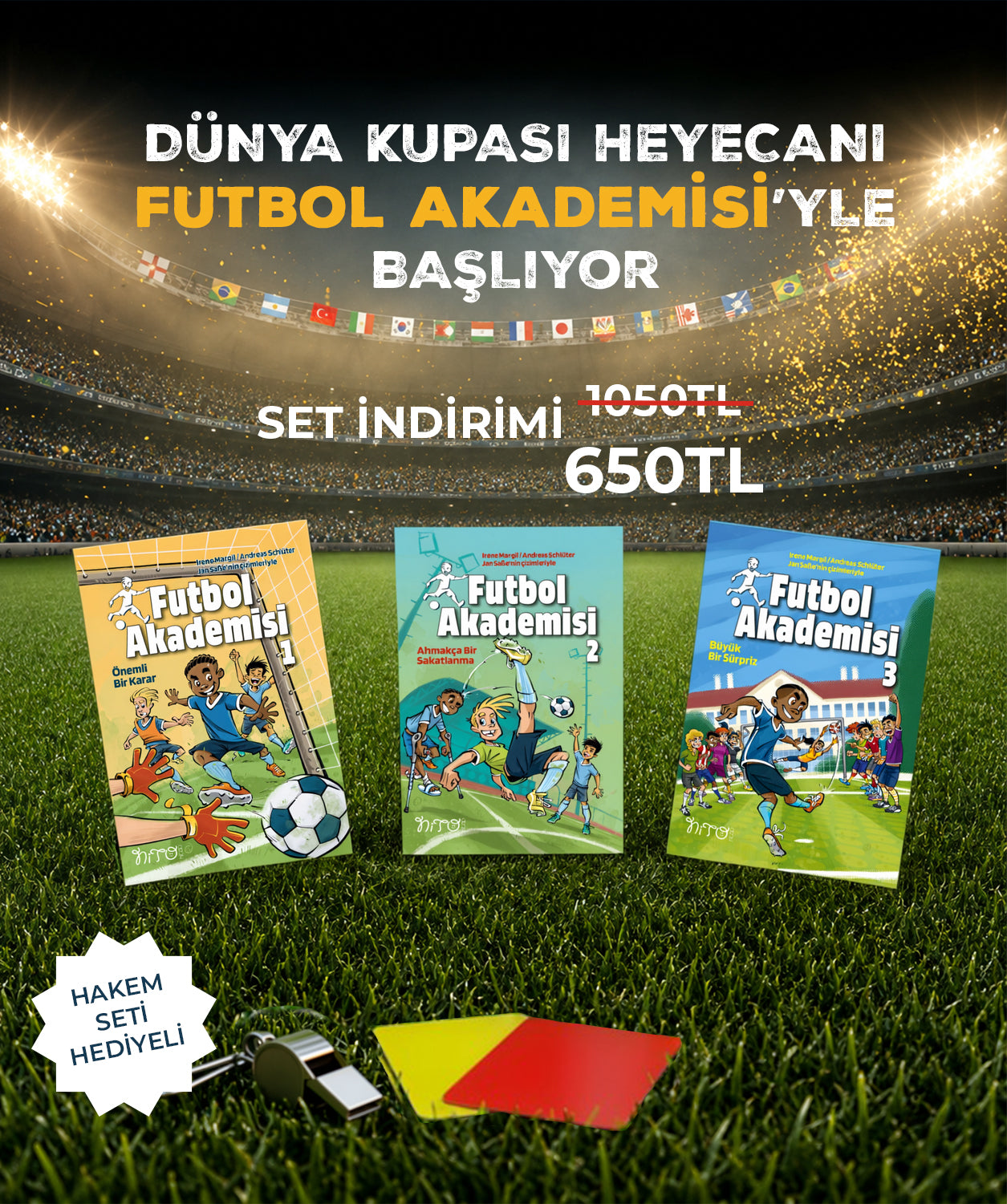 Futbol Akademisi Serisi (3 Kitap) + Hakem Seti